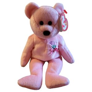 Vtg 01 Ty Beanie Baby Mother's Day Mum Pink Bear